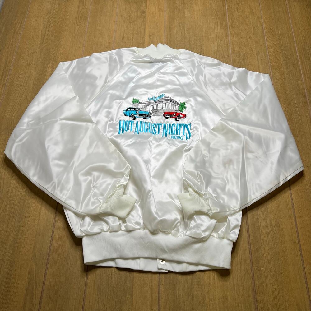 Vintage 1991 Hot August Nights Reno Satin Jacket XL Car Show USA unisex